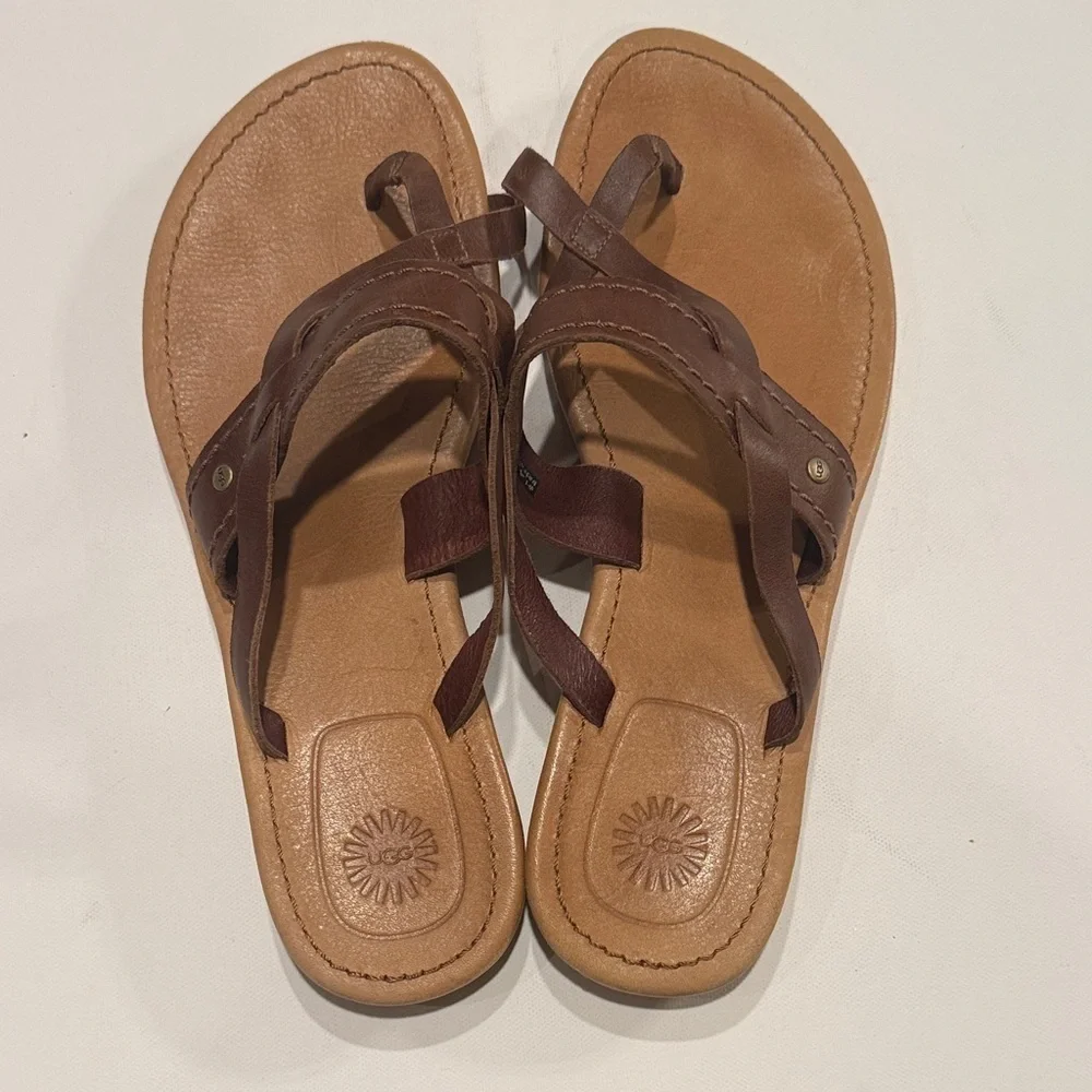 UGG Brown Leather Sandals